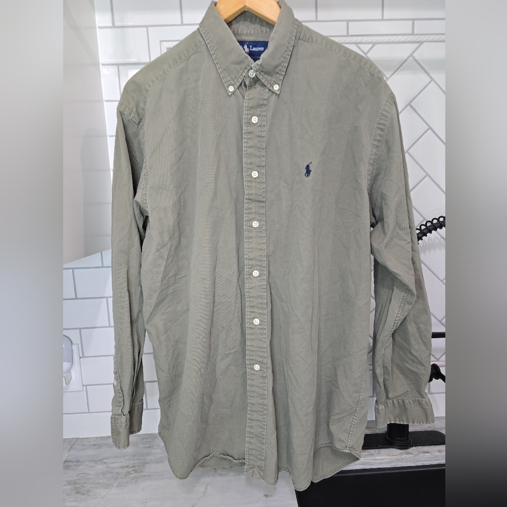 Ralph Lauren Men's Olive Button Down Shirt